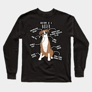 Boxer Dog Brindle Anatomy Long Sleeve T-Shirt